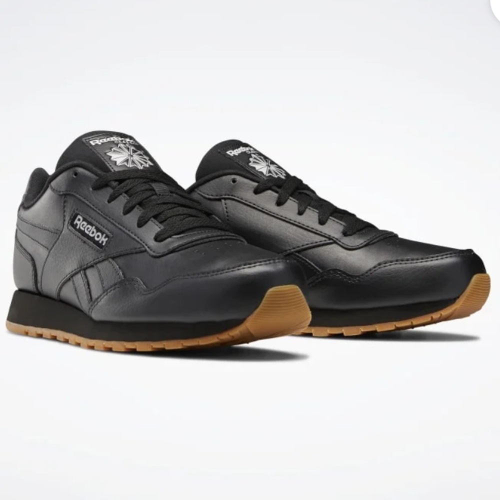 EUC Men’s 10.5 Reebok Classic Harman Run S Black Gum Shoes Sneakers CM9204